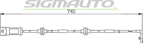 SIGMAUTO WI0557 - Сигнализатор, износ тормозных колодок autospares.lv