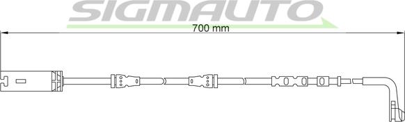 SIGMAUTO WI0716 - Сигнализатор, износ тормозных колодок autospares.lv