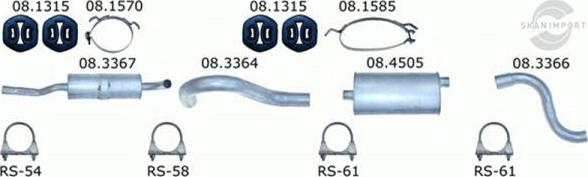 SKANIMPORT VH 15611 - Система выпуска ОГ autospares.lv