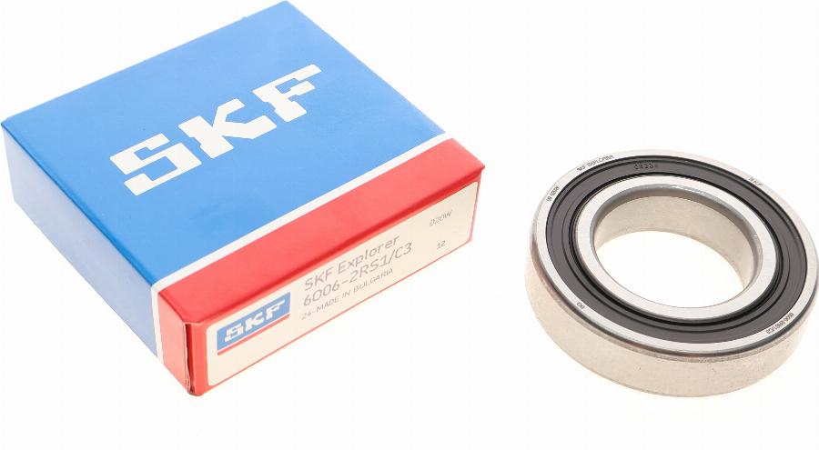 SKF 6006-2RS1/C3 - Подшипник карданного вала, центральная подвеска autospares.lv