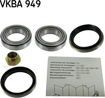 SKF VKBA 949 - Подшипник ступицы колеса, комплект autospares.lv