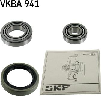 SKF VKBA 941 - Подшипник ступицы колеса, комплект autospares.lv