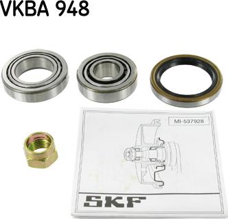 SKF VKBA 948 - Подшипник ступицы колеса, комплект autospares.lv