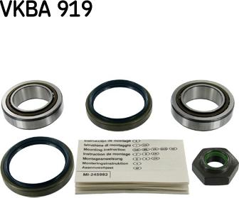 SKF VKBA 919 - Подшипник ступицы колеса, комплект autospares.lv