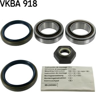 SKF VKBA 918 - Подшипник ступицы колеса, комплект autospares.lv