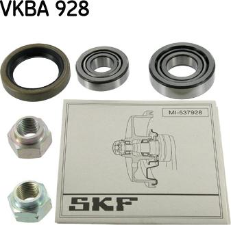 SKF VKBA 928 - Подшипник ступицы колеса, комплект autospares.lv