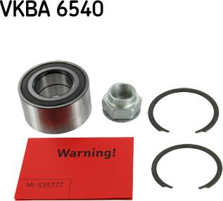 SKF VKBA 6540 - Подшипник ступицы колеса, комплект autospares.lv