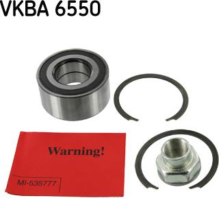 SKF VKBA 6550 - Подшипник ступицы колеса, комплект autospares.lv