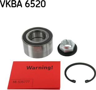 SKF VKBA 6520 - Подшипник ступицы колеса, комплект autospares.lv