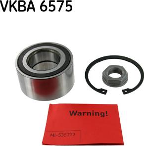 SKF VKBA 6575 - Подшипник ступицы колеса, комплект autospares.lv