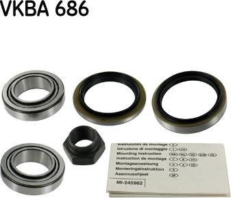 SKF VKBA 686 - Подшипник ступицы колеса, комплект autospares.lv