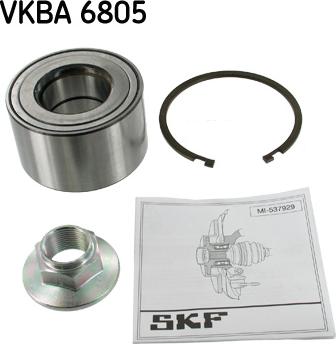 SKF VKBA 6805 - Подшипник ступицы колеса, комплект autospares.lv