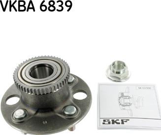 SKF VKBA 6839 - Подшипник ступицы колеса, комплект autospares.lv