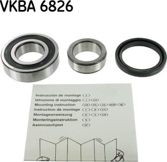 SKF VKBA 6826 - Подшипник ступицы колеса, комплект autospares.lv