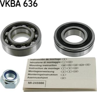 SKF VKBA 636 - Подшипник ступицы колеса, комплект autospares.lv