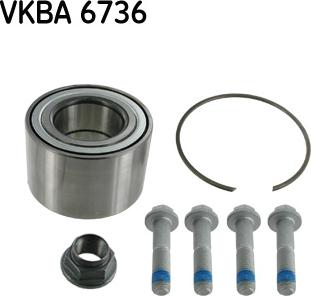 SKF VKBA 6736 - Подшипник ступицы колеса, комплект autospares.lv