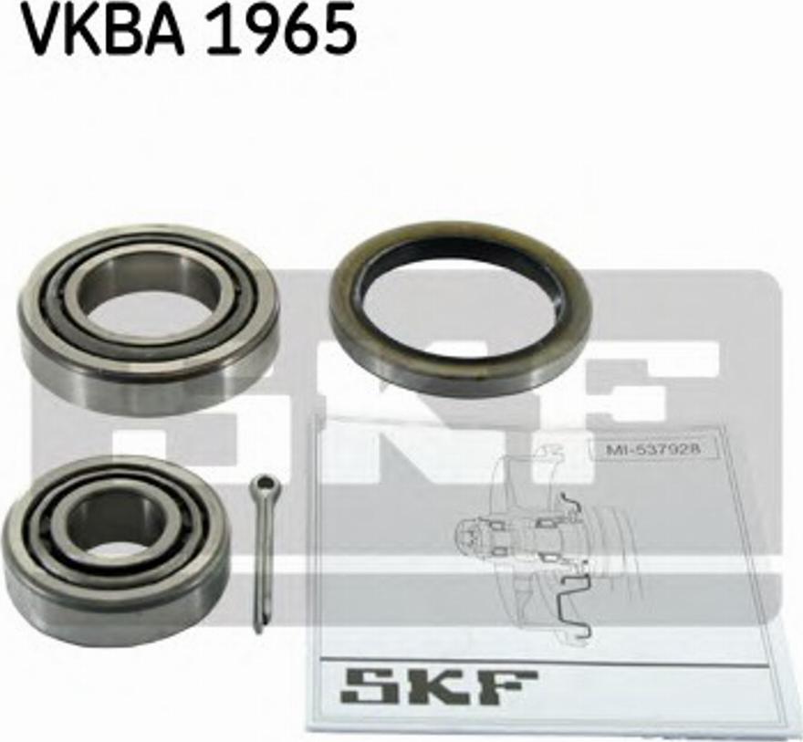 SKF VKBA 1965 - Подшипник ступицы колеса, комплект autospares.lv