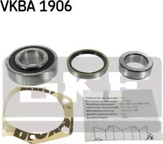 SKF VKBA 1906 - Подшипник ступицы колеса, комплект autospares.lv