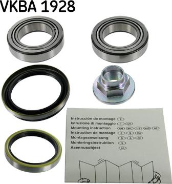 SKF VKBA 1928 - Подшипник ступицы колеса, комплект autospares.lv