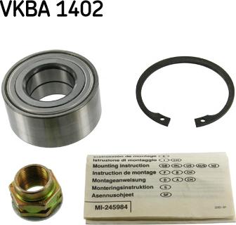 SKF VKBA 1402 - Подшипник ступицы колеса, комплект autospares.lv