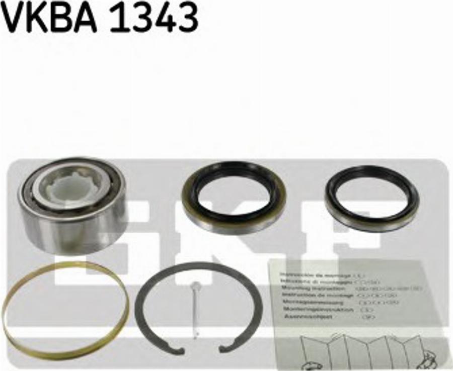 SKF VKBA 1343 - Подшипник ступицы колеса, комплект autospares.lv