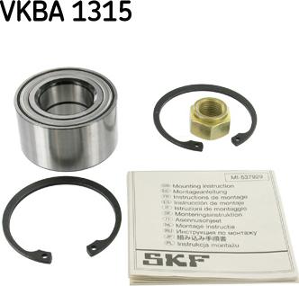 SKF VKBA 1315 - Подшипник ступицы колеса, комплект autospares.lv