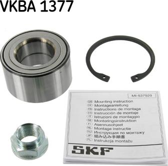 SKF VKBA 1377 - Подшипник ступицы колеса, комплект autospares.lv