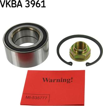 SKF VKBA 3961 - Подшипник ступицы колеса, комплект autospares.lv