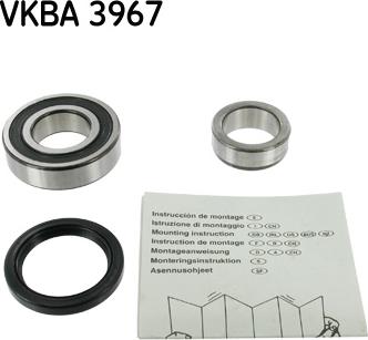 SKF VKBA 3967 - Подшипник ступицы колеса, комплект autospares.lv