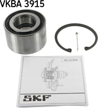 SKF VKBA 3915 - Подшипник ступицы колеса, комплект autospares.lv