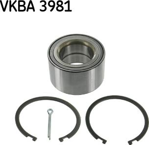 SKF VKBA 3981 - Подшипник ступицы колеса, комплект autospares.lv