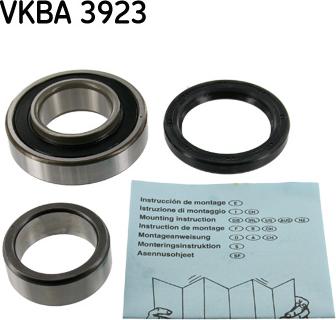 SKF VKBA 3923 - Подшипник ступицы колеса, комплект autospares.lv