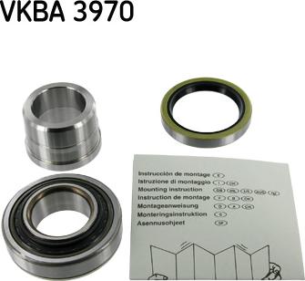 SKF VKBA 3970 - Подшипник ступицы колеса, комплект autospares.lv