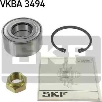 SKF VKBA 3494 - Подшипник ступицы колеса, комплект autospares.lv