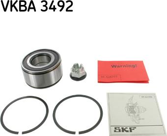 SKF VKBA 3492 - Подшипник ступицы колеса, комплект autospares.lv