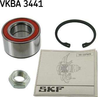 SKF VKBA 3441 - Подшипник ступицы колеса, комплект autospares.lv