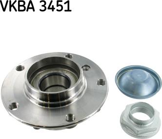 SKF VKBA 3451 - Подшипник ступицы колеса, комплект autospares.lv