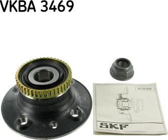 SKF VKBA 3469 - Подшипник ступицы колеса, комплект autospares.lv