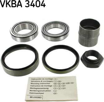 SKF VKBA 3404 - Подшипник ступицы колеса, комплект autospares.lv