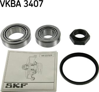 SKF VKBA 3407 - Подшипник ступицы колеса, комплект autospares.lv