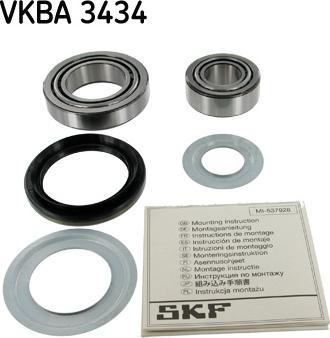 SKF VKBA 3434 - Подшипник ступицы колеса, комплект autospares.lv