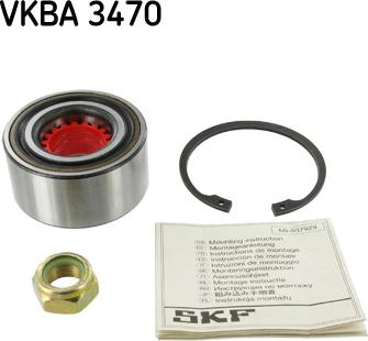 SKF VKBA 3470 - Подшипник ступицы колеса, комплект autospares.lv