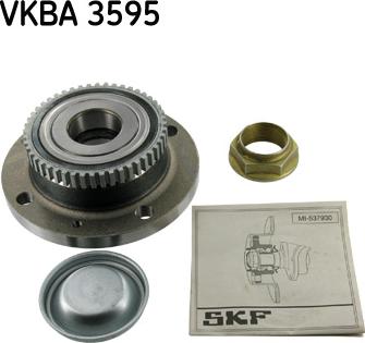 SKF VKBA 3595 - Подшипник ступицы колеса, комплект autospares.lv