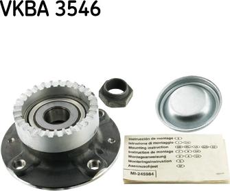 SKF VKBA 3546 - Подшипник ступицы колеса, комплект autospares.lv