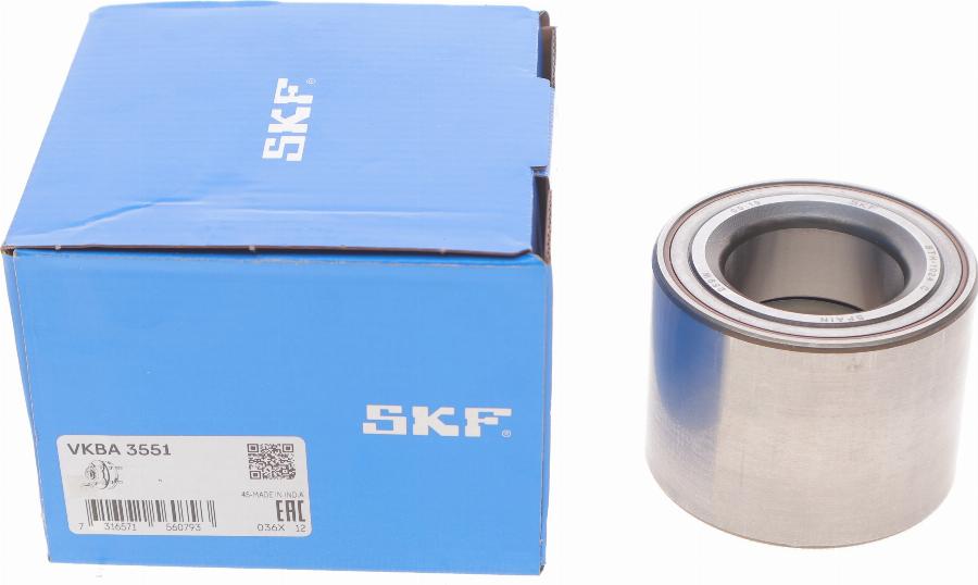 SKF VKBA 3551 - Подшипник ступицы колеса, комплект autospares.lv