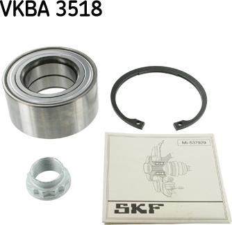 SKF VKBA 3518 - Подшипник ступицы колеса, комплект autospares.lv