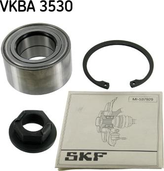 SKF VKBA 3530 - Подшипник ступицы колеса, комплект autospares.lv