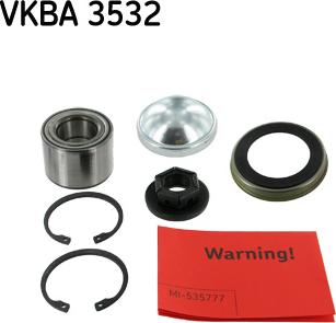 SKF VKBA 3532 - Подшипник ступицы колеса, комплект autospares.lv