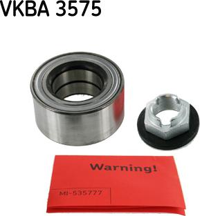 SKF VKBA 3575 - Подшипник ступицы колеса, комплект autospares.lv