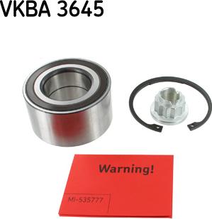 SKF VKBA 3645 - Подшипник ступицы колеса, комплект autospares.lv